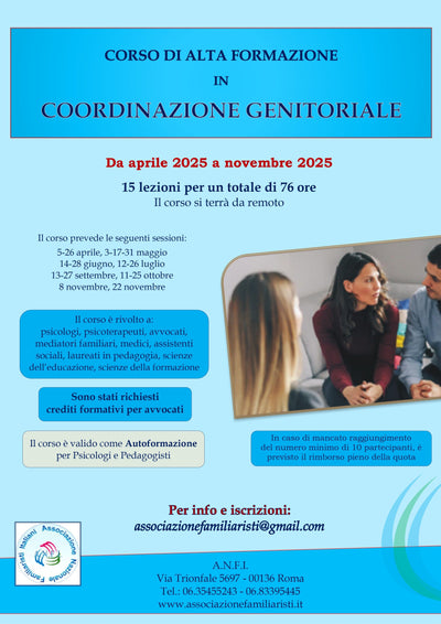CORSO DI ALTA FORMAZIONE IN COORDINAZIONE GENITORIALE
